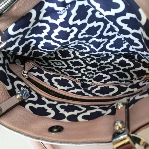 🔵 orYANY Pebble Leather Convertible Tote Bag - Metallic Pink Brand New - Picture 6 of 12